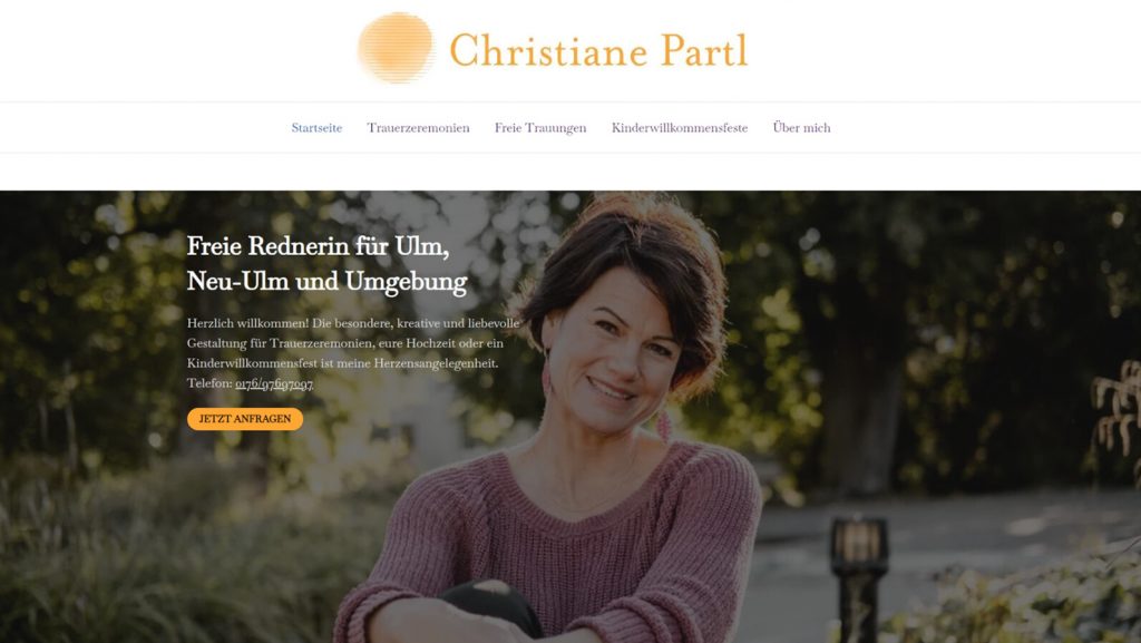 Webdesign für die freie Rednerin Christiane Partl aus Neu-Ulm