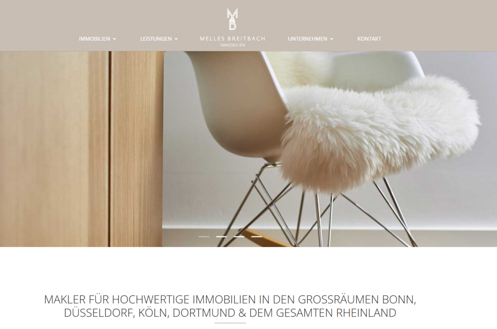 websitepflege für melles breitbach immobilien bonn düsseldorf köln dortmund rheinland